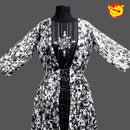 Black With White Ladies Branded Readymade Maxi Gown