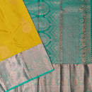 Yellowwith GREEN pure soft silk saree