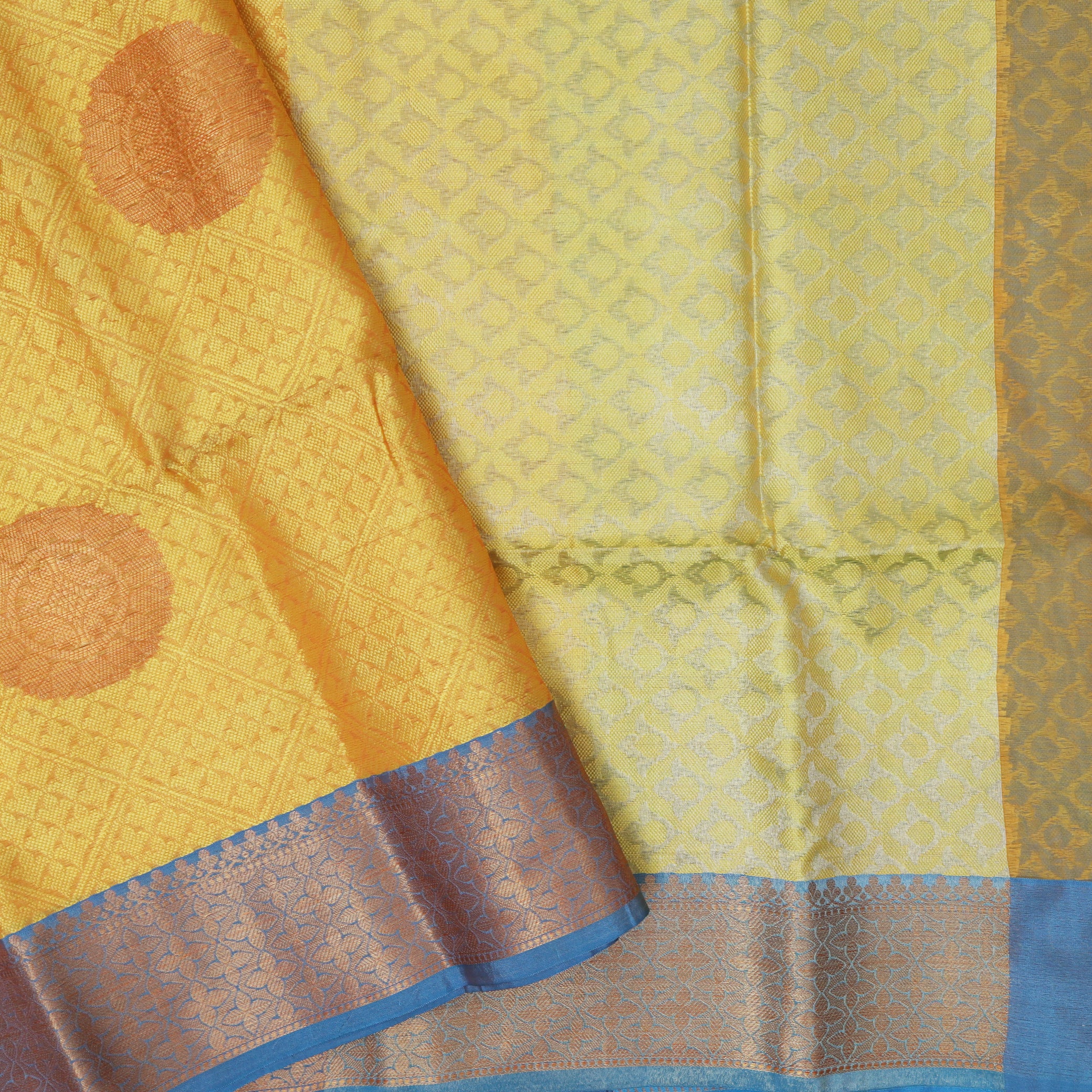 Yellow Colour Fancy Weaving Saree