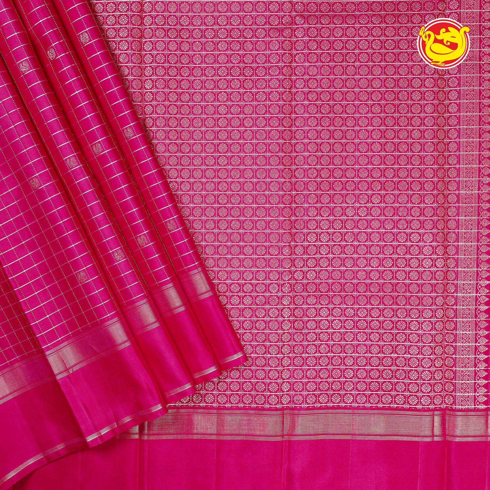 Pink pure Arani silk saree