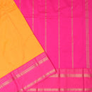Mustard Yellow and Rani Pink Soft Silk Saree