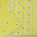 Yellow Linen Cotton Saree with Contrast Blouse