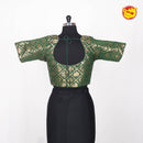 Bottle Green With Gold Zari Silk Readymade Blouse - Thenianantham