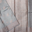Light Gray Colour  Tussar Silk Saree