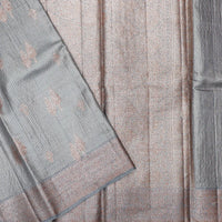 Light Gray Colour  Tussar Silk Saree