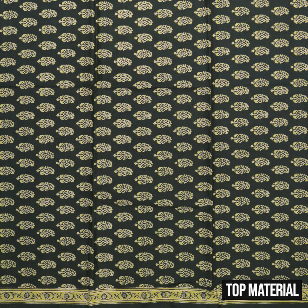 Dark Green Ladies Cotton Chudithar Set Material