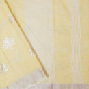Yellow  Color Linen Cotton Saree