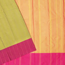 Light Green with Pink Arani Silk Saree