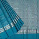 Turquoise Blue Gold Zari Yuvana Semi Soft Silk Saree