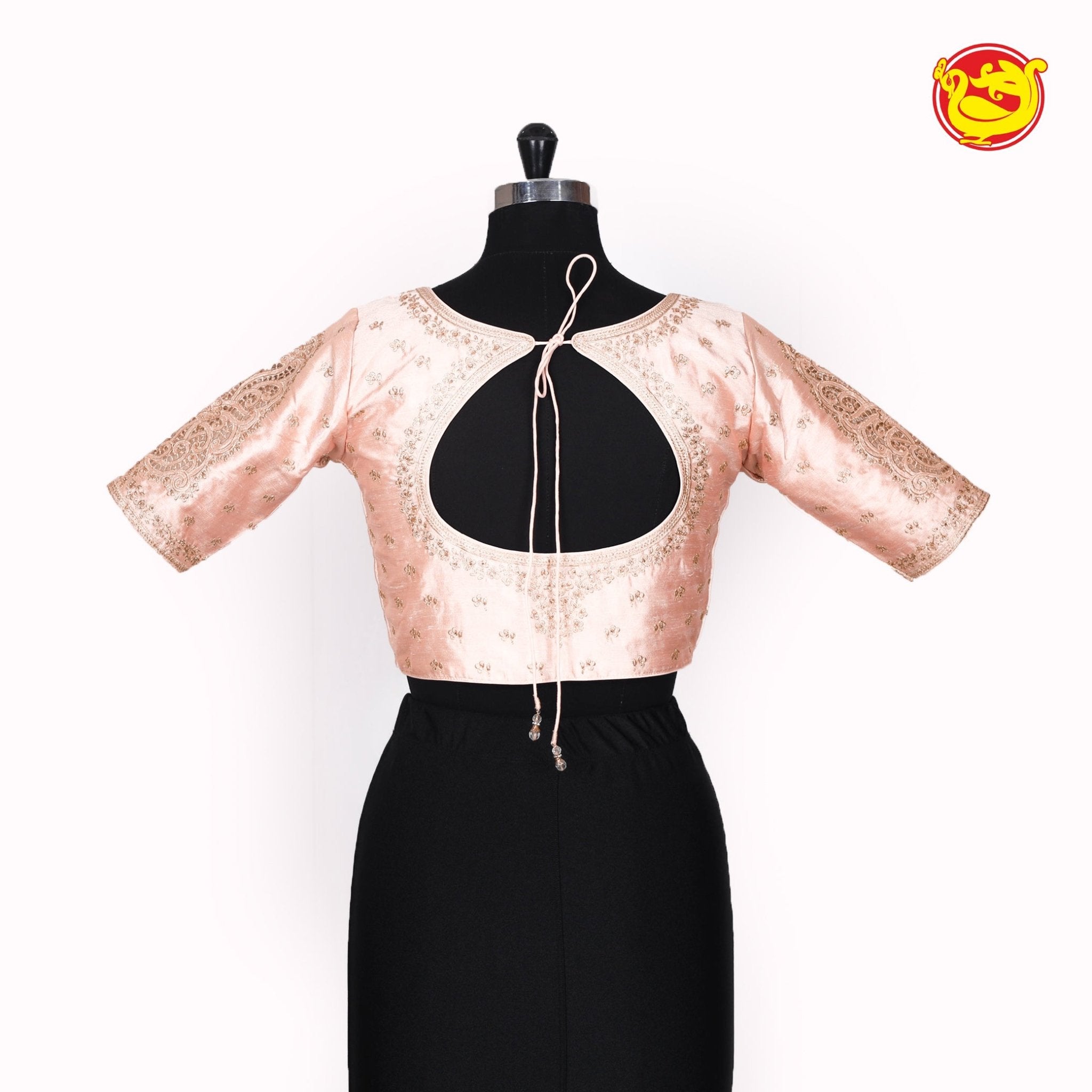 Peach embroidery Readymade blouse - Thenianantham