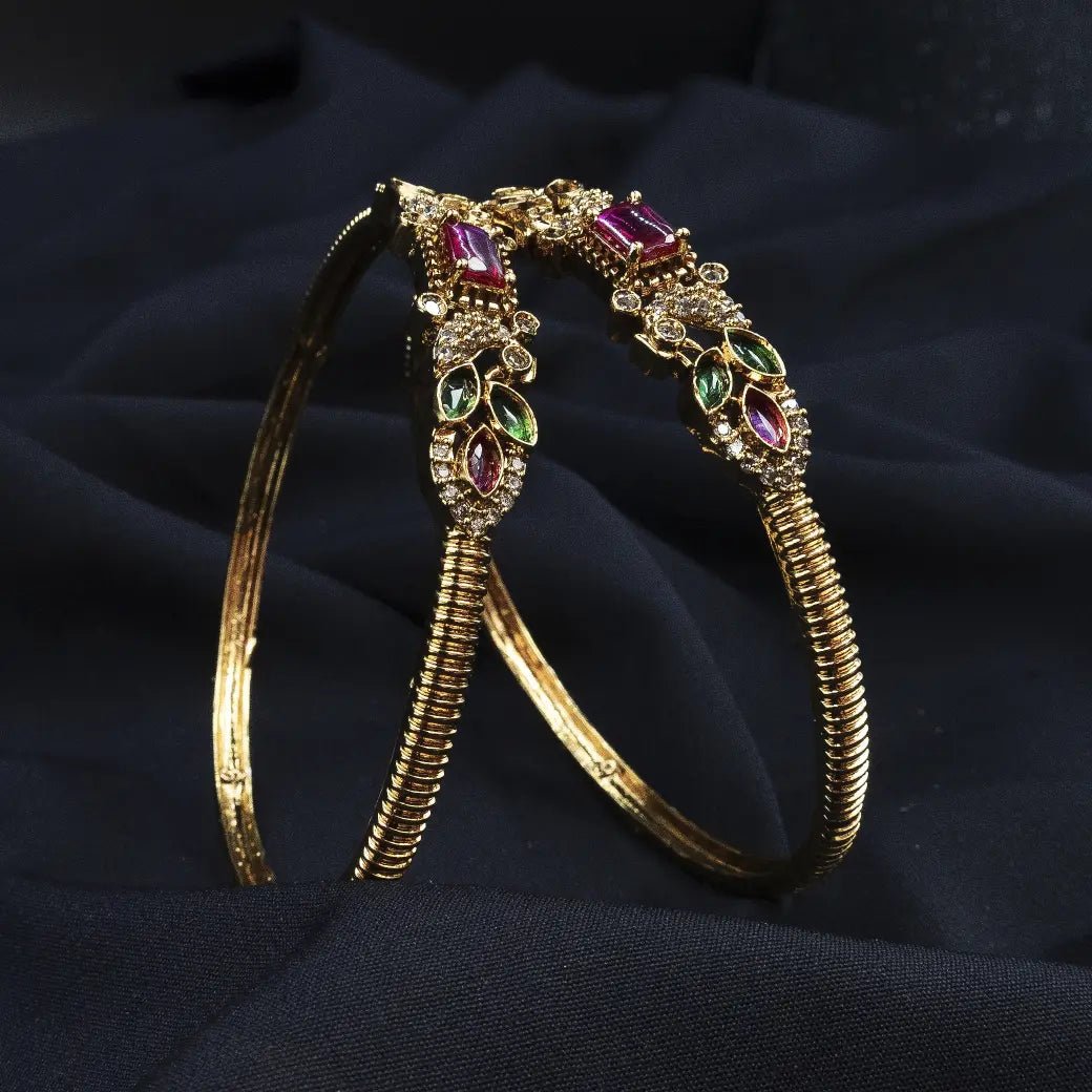 Antique bangles with kemp stones