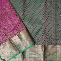 Magenta With Green Wedding Silk Saree