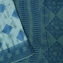sea blue Sungudi Cotton Saree without Blouse