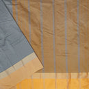 Grey With  Mustard Yellow  Arani Silk Saree
