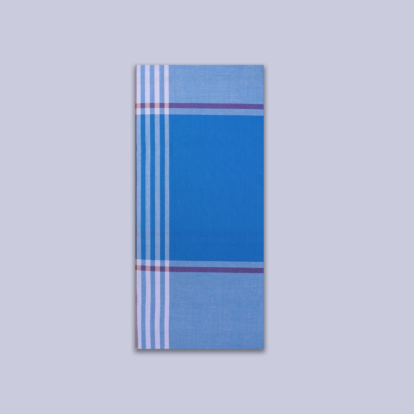 Men’s Sky BlueWith Light Blue Stripe Design Cotton Stitched Lungi