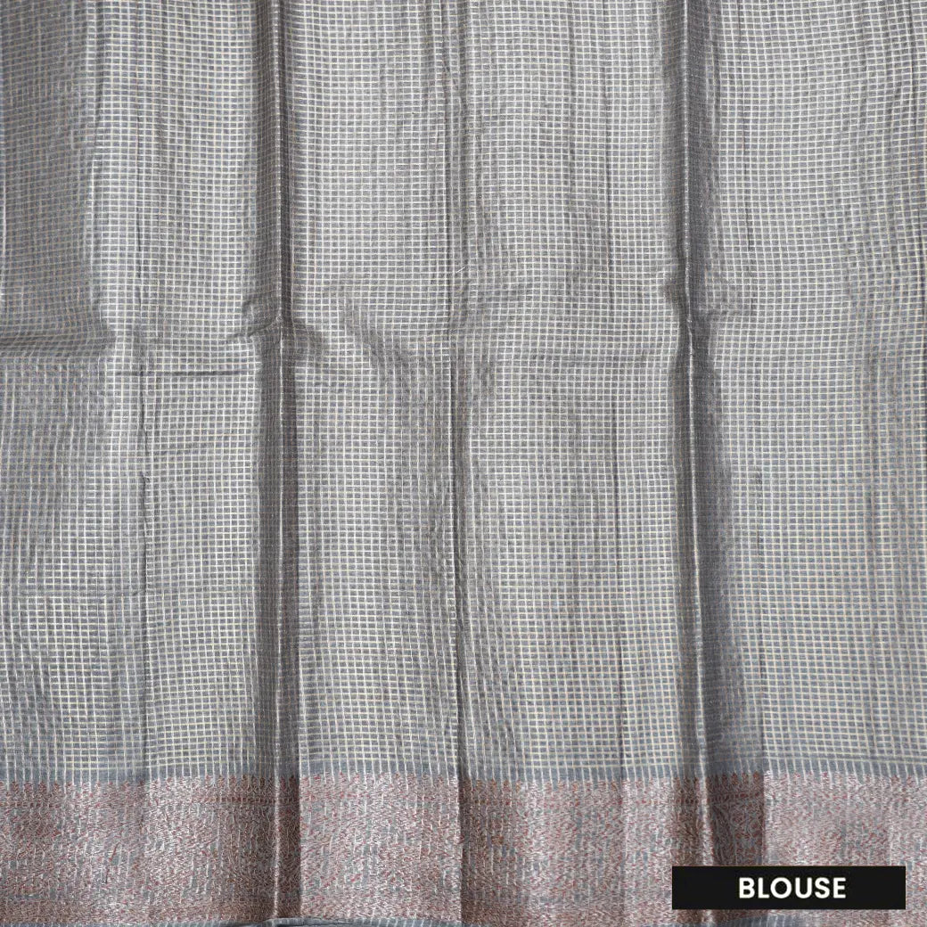 Light Gray Colour  Tussar Silk Saree