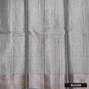 Light Gray Colour  Tussar Silk Saree