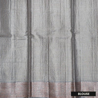 Light Gray Colour  Tussar Silk Saree