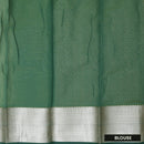 Dark Yellow With Forest Green Silk Cotton Saree