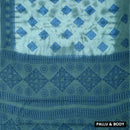 sea blue Sungudi Cotton Saree without Blouse