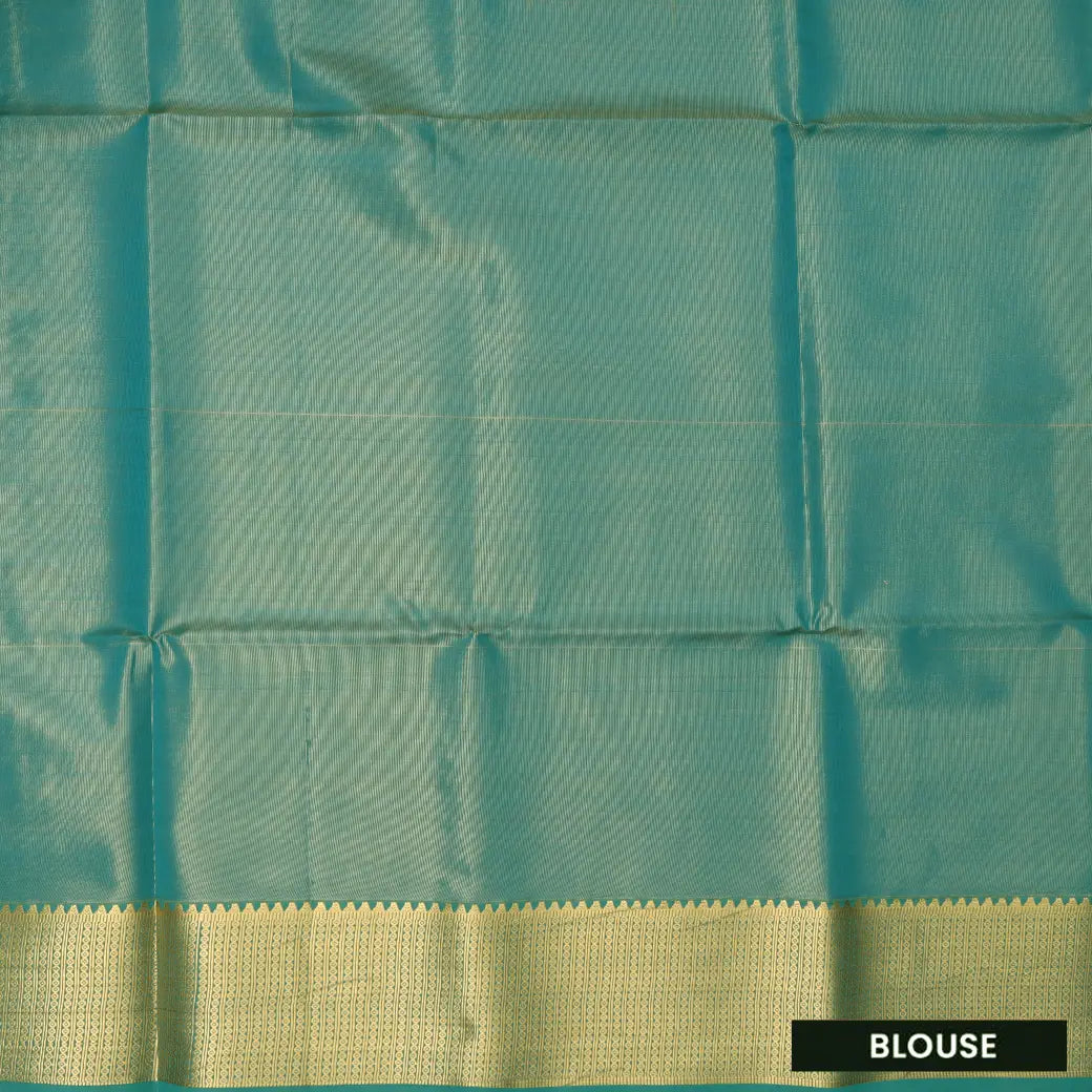 orange and teal Tissue Silk Saree