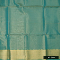 orange and teal Tissue Silk Saree