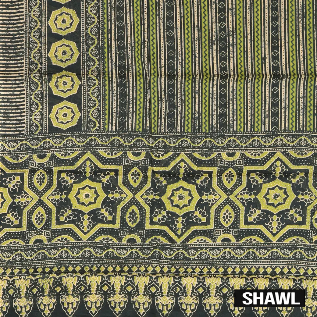 Dark Green Ladies Cotton Chudithar Set Material