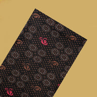 Black with Brown flower design Cotton Printed Lungi
