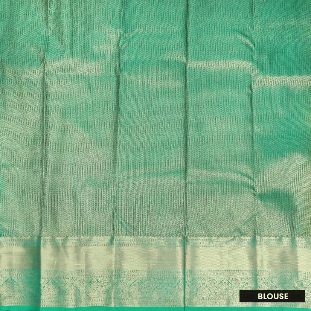 Mustard Green with Sea Green Soft Silk Saree