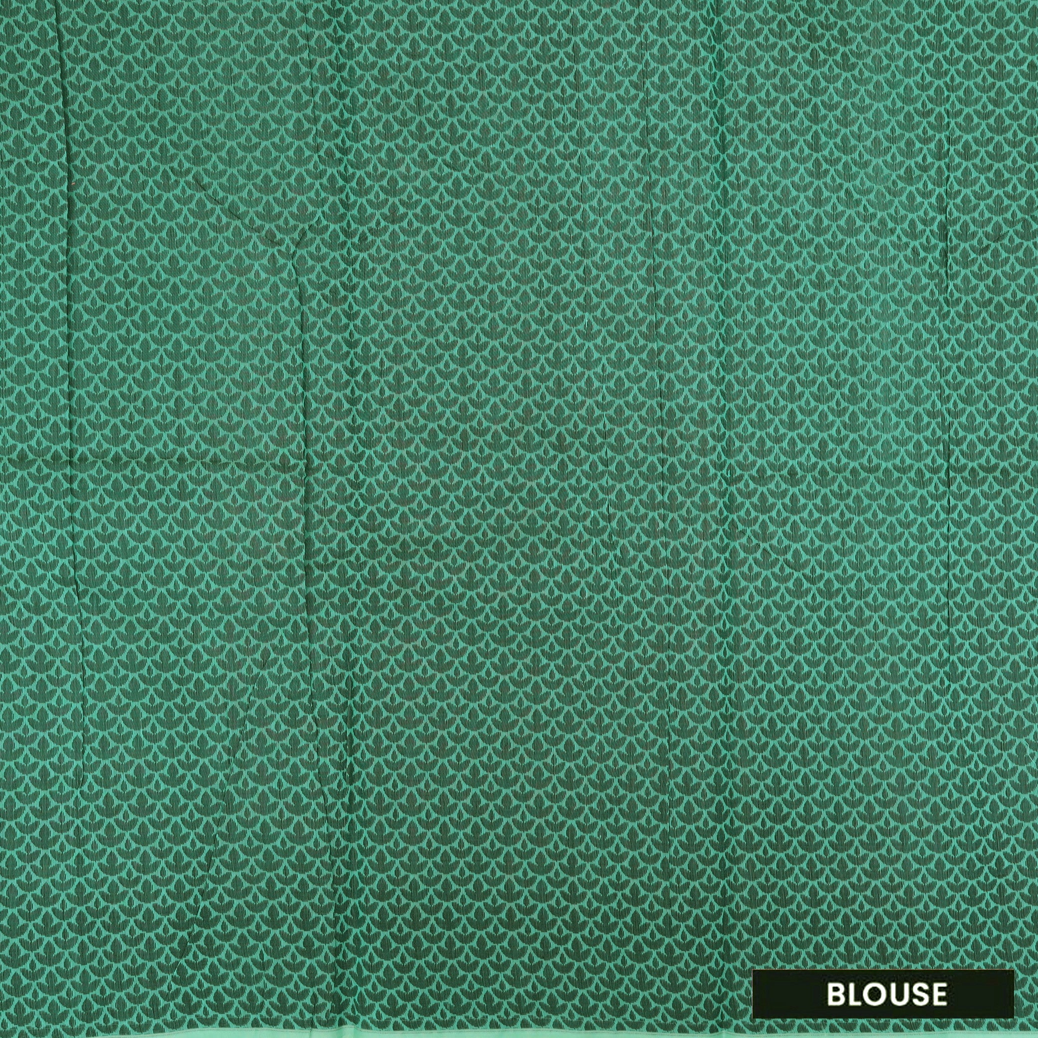 Mint Green With Black Zari Silk Cotton Saree