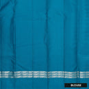 Turquoise Blue Gold Zari Yuvana Semi Soft Silk Saree