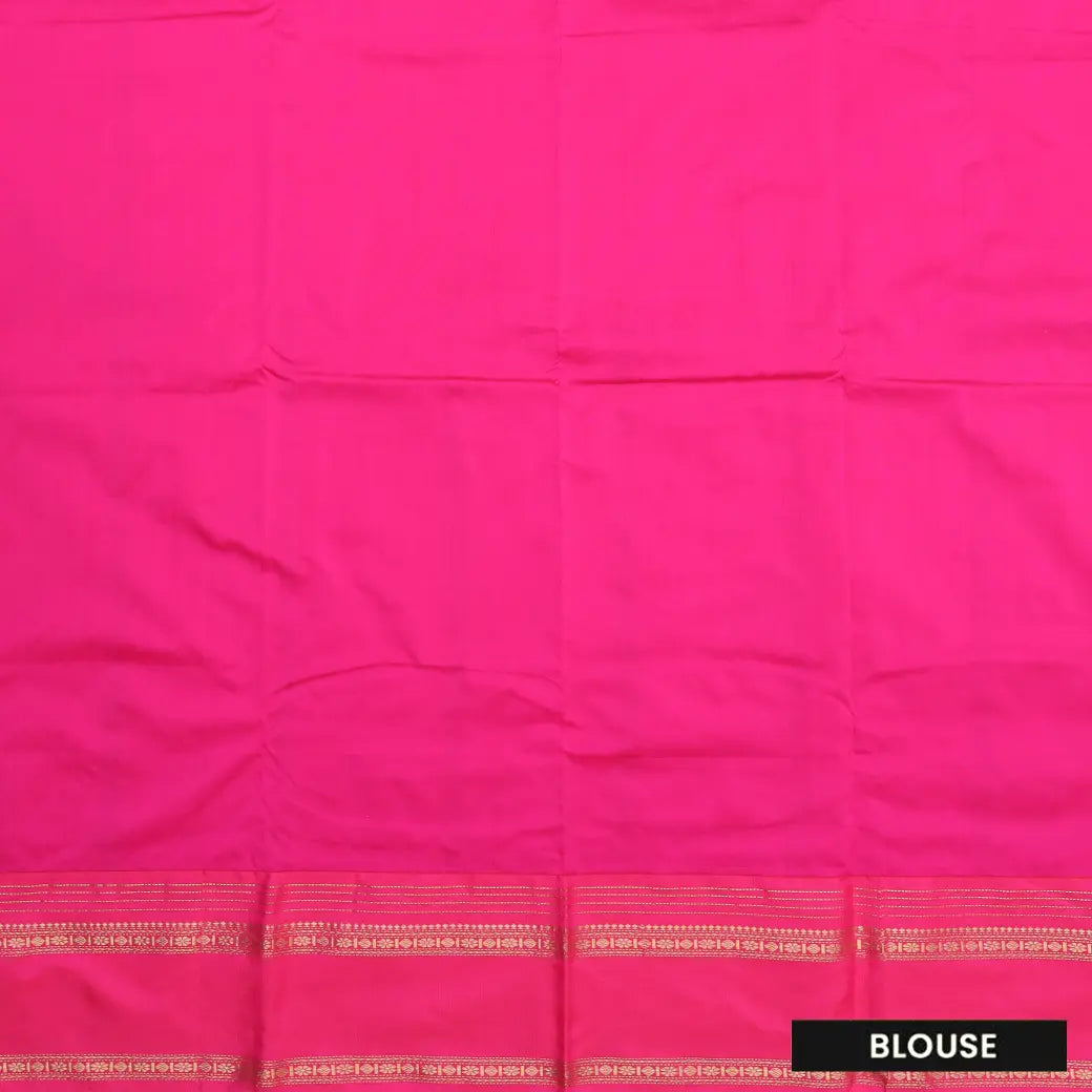 Mustard Yellow and Rani Pink Soft Silk Saree