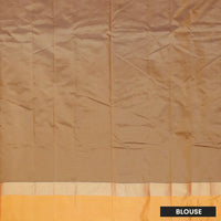 Grey With  Mustard Yellow  Arani Silk Saree