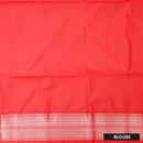 Light peach With Red  Soft Silk