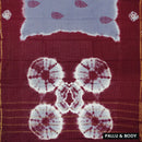 Grey With Maroon Sungudi Cotton Saree without Blouse
