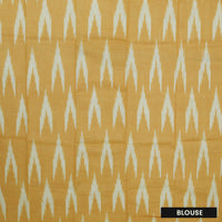 Yellow Linen Cotton Saree with Contrast Blouse