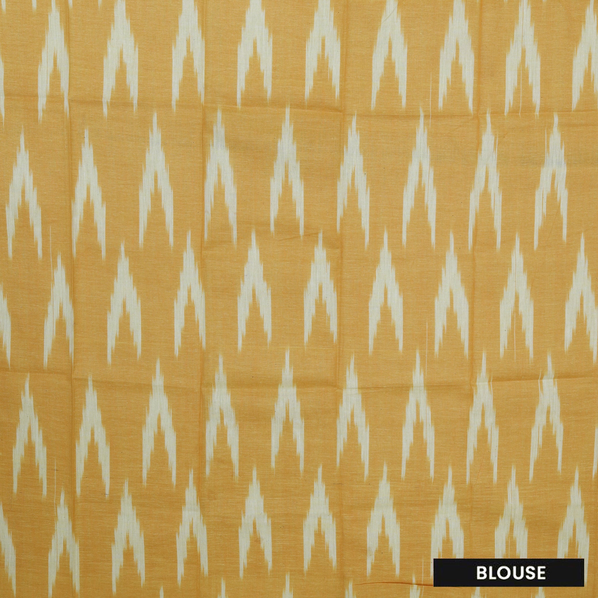 Yellow Linen Cotton Saree with Contrast Blouse