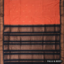 Orange With Black  Premium Quality Kalyani Cotton Saree