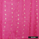 PINK WITH WHITE FLORAL COPPER JERRY LINEN JACQUARD SAREES