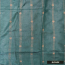 Dark Sea Green with Green Semi Litchi Silk Saree
