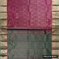 Magenta With Green Wedding Silk Saree