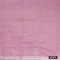 Pink Color Linen Cotton Saree