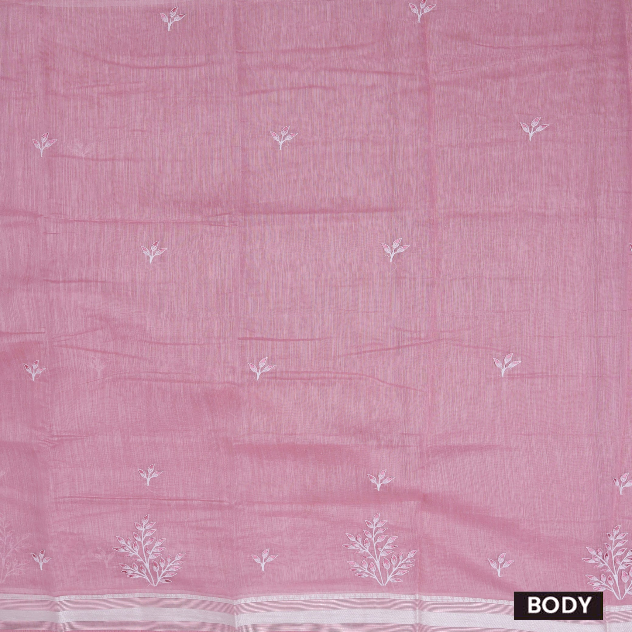 Pink Color Linen Cotton Saree