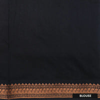 Orange With Black  Premium Quality Kalyani Cotton Saree