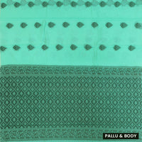 Mint Green With Black Zari Silk Cotton Saree