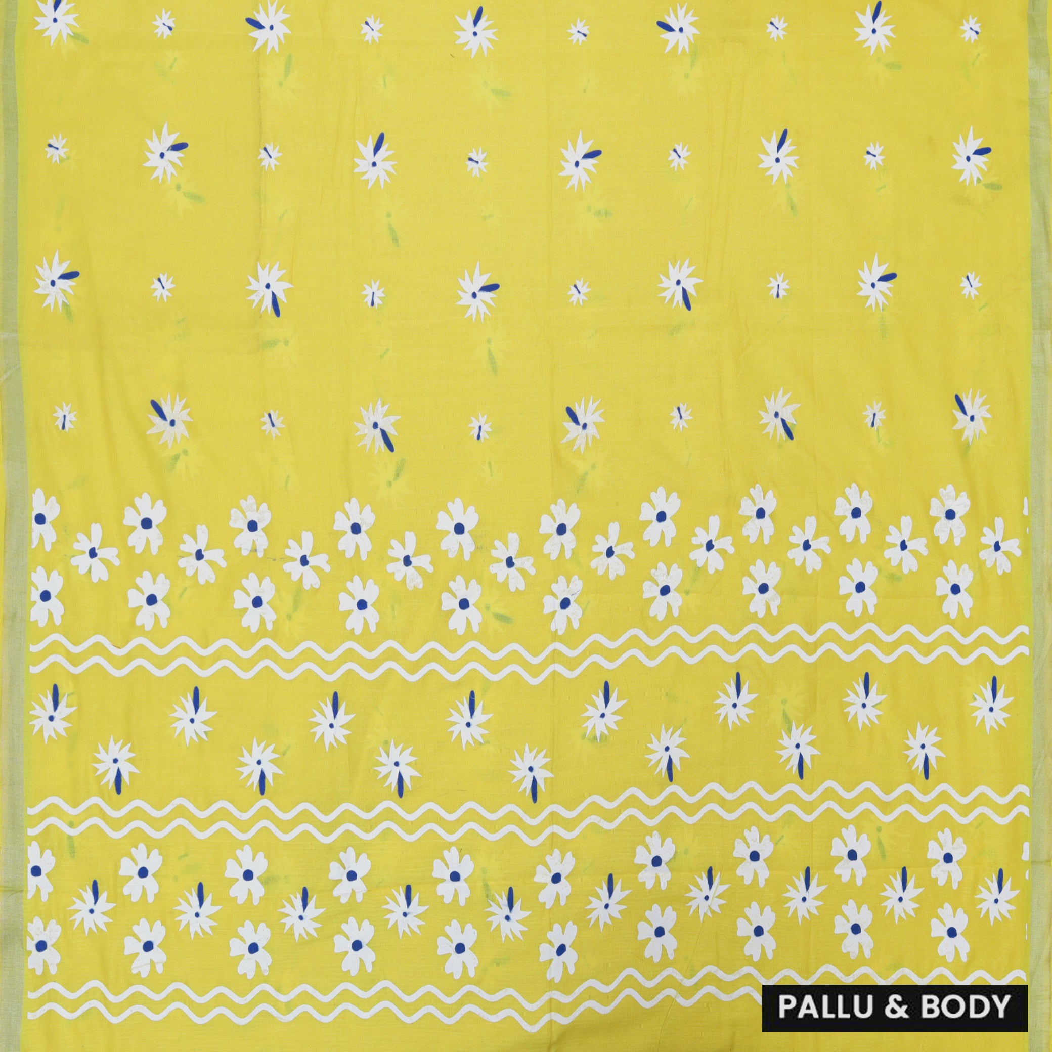 Yellow Linen Cotton Saree with Contrast Blouse