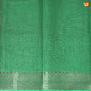 Unique Dark Onion Pink With Green Chanderi Silk Saree with Floral Design and Copper Zari Border - Thenianantham