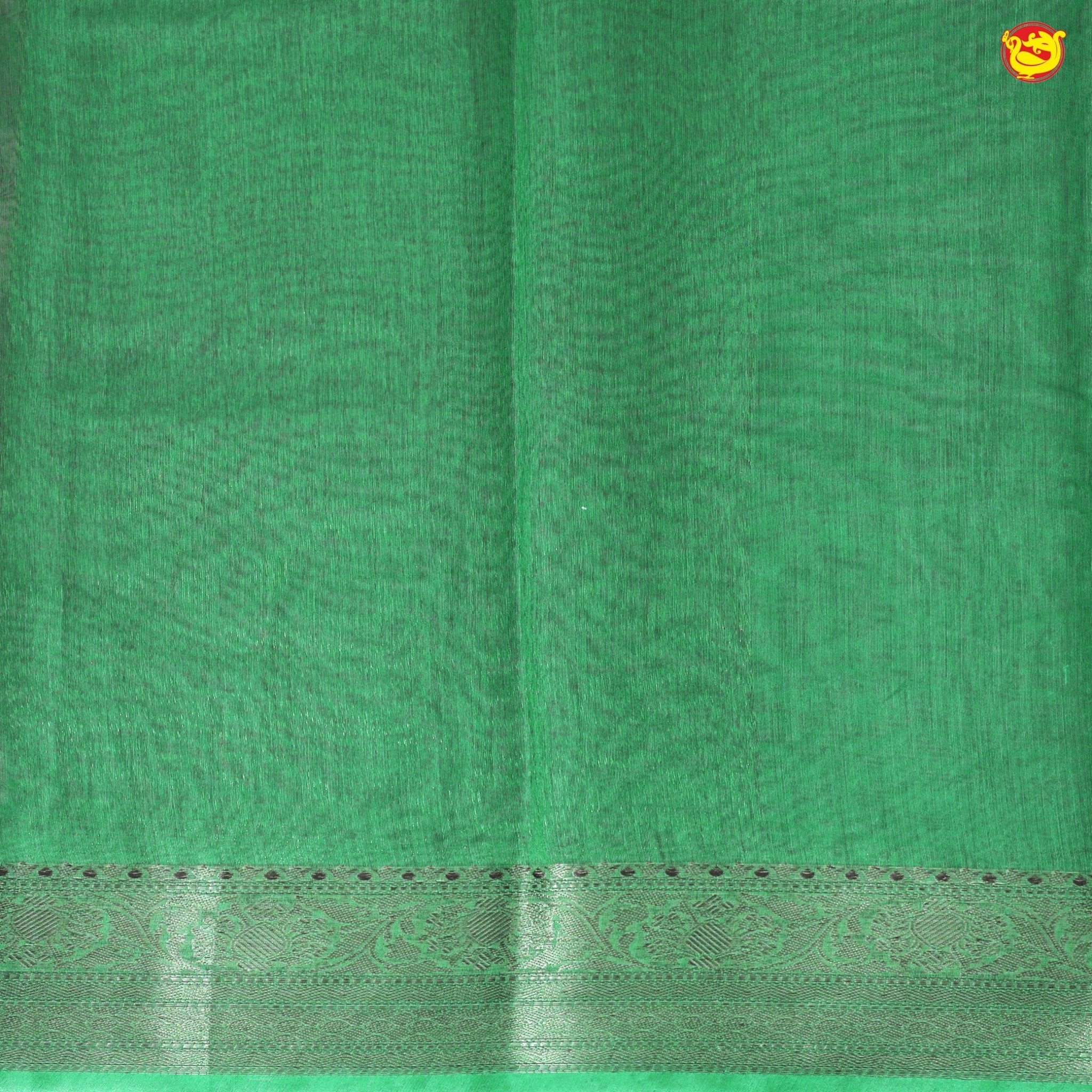 Unique Dark Onion Pink With Green Chanderi Silk Saree with Floral Design and Copper Zari Border - Thenianantham