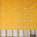 Dark Yellow With Forest Green Silk Cotton Saree