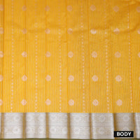 Dark Yellow With Forest Green Silk Cotton Saree